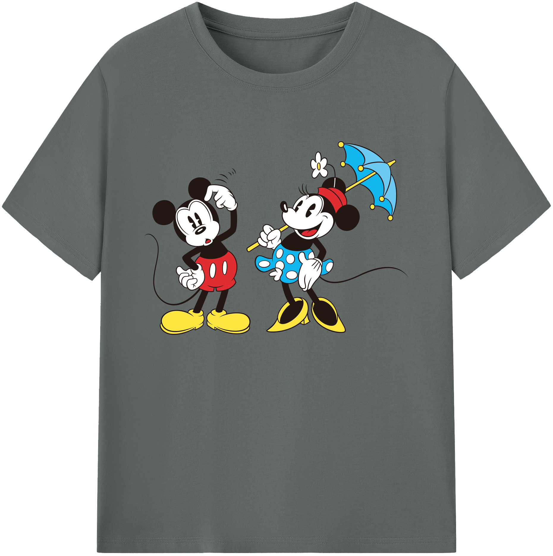 ミッキーマウス Mickey Mouse 綿100％ メンズ半袖Tシャツ｜肌触りやわらか＆通気性